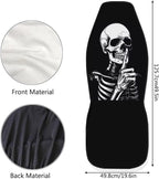 ELEQIN Goth Skull Universal High Back Fashion Car Seat Covers for Car Truck Suvs,sedans,Vehicles,Airbag Compatible Front Car Seat Covers 2 Pack