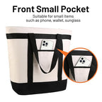 CIVJET Insulated Cooler Bag, Tote Bag for Grocery Shopping, DIY Your Creative Designs, Cooler Bags Insulated, Pizza/Food Delivery Bag to Keep Cold/Hot (Purified Cotton, Non-Waterproof, Beige