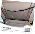 Healifty Portable Mesh Roof Storage Bag Auto Hanging Pouch Seat Container Lightweight Mesh Tote Rv Storage Net Black/Yellow