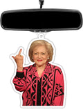 Betty White Giving Middle Finger Funny Christmas Ornament Air Freshener Gift for Car Decor Eucalyptus Scented