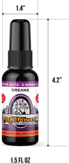 BluntPower (Dreams, 1 Pack) Concentrated Air Freshener for Room and Car Spray - Oil-Based Diffuser Spray Bottle - Long-Lasting Bathroom Spray, Car Freshener, & Odor Eliminator Spray