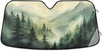 xigua Mountain Forests Car Windshield Sunshade Foldable Front Window Sun Visor Protector for Car,SUV,Truck - Keep Vehicle Cool,55 x 27.6 Inch