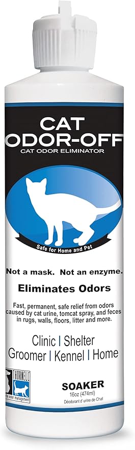 Thornell Cat Odor-Off Pet Odor Eliminator Spray – Original Scent 16oz Ready to Use Cat Urine Odor Eliminator Spray for Pet Urine Odor, Tomcat Spray & Feces on Carpet, Litter Boxes & More