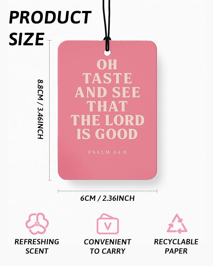 Inspirational Christian Car Air Freshener 4 Pcs Coconut Scented, Christian Car Accessories Mirror Decor for Women, Boho Floral Religious Hanging Air Freshener for Cars Closet Drawer Books