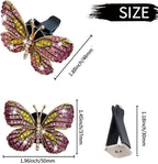 Bling Butterfly Car Clip Decor Interior，Cute Car Vent Clips Dashboard Decorations, Car Accessories Air Aromatherapy Vent Clip,Car Air Freshener Vent Clips, Rhinestone Car Accessories for Girls Womens Car Interior Decoration Cute Set (Pink Butterfly + 3...