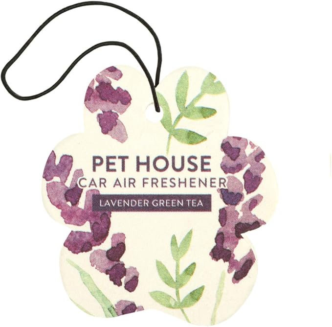 One Fur All Pet House Car Air Freshener - Lavender Green Tea Pack of 4 - Non-toxic Car Air Freshener - Pet-Friendly Air Freshener For Small Spaces & Car - Hanging Odor Eliminating Air Freshener