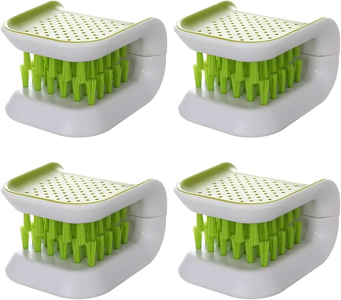 Car Seat Belt Cleaning Brush, U-Shaped Auto Interior Washing Brush with Double-Sided Bristles, Closeable Safety Belt Bristle Scrubber Cutlery Cleaner Brush for Car Home (4 PCS)