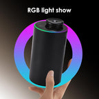 Waterless Essential Oil Diffuser with 8 Color LED Night Light, 3 Mist Levels & Timers, Portable Rechargeable Aromatherapy Diffuser for Home Car Room Studio Office, Black Metal (Black)