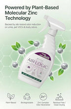 Dual-Action Odor Eliminator Spray 32 Fl Oz, Plant-Based Instant Knockdown & Enzymatic Deodorizer for Home, Neutralizes 16 Odor Sources, Bleach-Free, Fabric & Surface Safe, Lavender Lemon