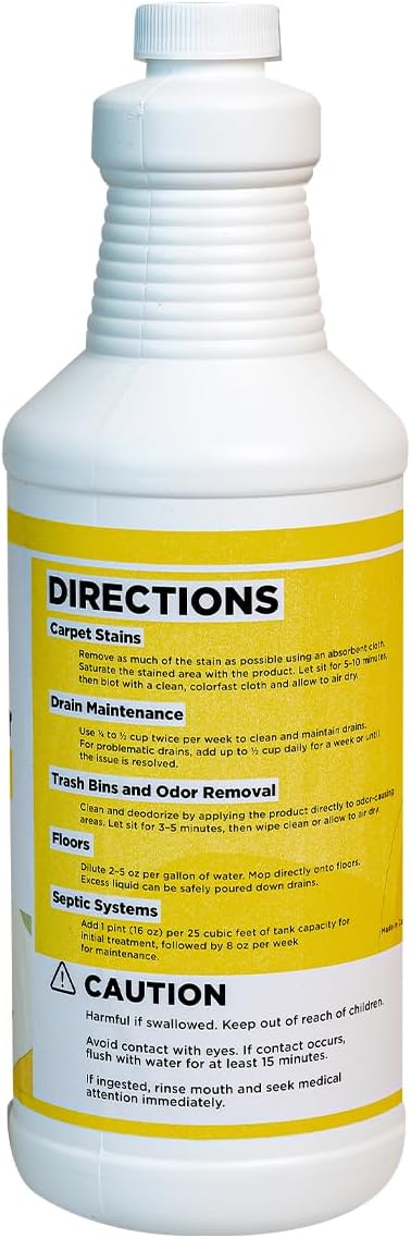 NORTHWEST ENTERPRISES Multi-Purpose Enzyme Cleaner - Household and Commercial Pets Cat Dog Urine and Poop - Enzymatic Cleaner, Fresh Lemon Scent (32 ounces)