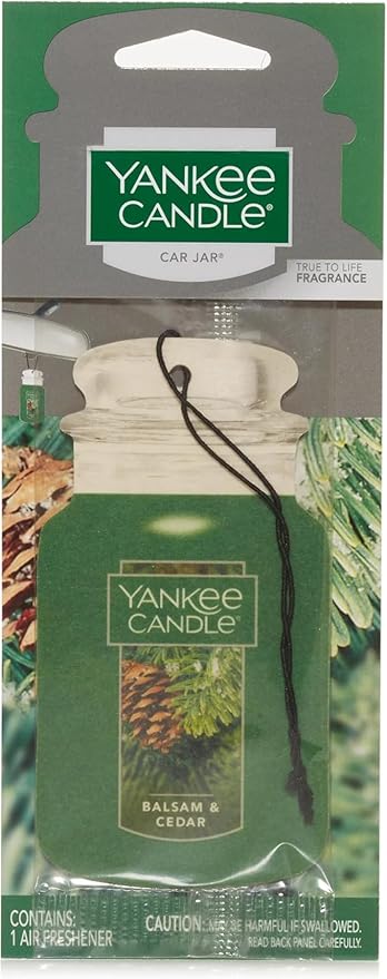 Yankee Candle Paper Car Jar, Balsam & Cedar, 1 CT (Pack of 3)
