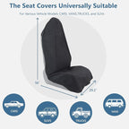 Towel Car Seat Covers - Super Absorbent Front Seat Protectors for Gym, Pets & Travel | Quick-Dry Towel Fabric | Universal Non-Slip Fit for Sedan, SUV, Truck (1 Pack Black)
