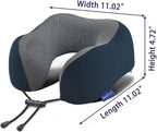 napfun Neck Pillow for Traveling, Upgraded Travel Neck Pillow for Airplane 100% Pure Memory Foam Travel Pillow for Flight Headrest Sleep, Portable Plane Accessories, Black Striped Kit