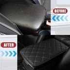 Car Center Console Cushion Pad, PU Leather Vehicle Armrest Cover Protector, Anti-Scratch Automotive Interior Arm Rest Seat Box Mat Accessories, Universal for SUV Sedan Truck (Black)