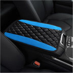 Car Center Console Cushion Pad, PU Leather Waterproof Auto Armrest Box Cover Protector, Comfortable Armrest Seat Box Cover Mat, Universal Car Accessories for SUV Truck (Blue)