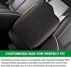 Shademax Custom Fit for Center Console Cover Hyundai Palisade 2020 2021 2022 2023 2024 2025 2026 Armrest Cover Center Console Pad PU Leather Armrest Seat Box Cover Protector with Pockets Storage Bag