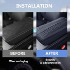 2025 Upgrade Universal Style Memory Cotton Car Armrest Box Pad,New Leather Car Armrest Box Pad Car Center Console Cover Pad,Vehicle Seat Box Cushion Protector for SUV Truck (Coffee, Wave Pattern)