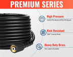 YAMATIC Pressure Washer Gun and Hose Kit, 25 FT Kink Resistant Power Washer Hose and Wand, 3/8" Swivel Quick Connector & M22-14mm Fitting Replacement for Ryobi, Simpson, Craftsman