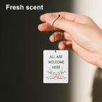 4pcs Green Christian Car Air Freshener, Portable Religious Cute Hanging Decor Floral Bible Verses Car Hanging Air Freshener for Women Girls Closet Drawer Auto Accessories (4 Styles)