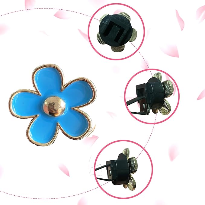 6pcs Colorful Daisy Flower Auto Air Vent Clips, Car Air Outlet Freshener Clip for Car Interior Decoration Accessories (Blue)