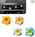 4PCS Flower Car Air Freshener Vent Clips, Cute Air Conditioning Outlet Clips, Colorful Pentapetal Flower Cars Vent Clip, Auto Air Vent Decoration Accessories (White+Pink+Orange+Blue)