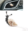 Snail Air Vent Clip Natural Conch Shell Made Car Air Freshener Outlet Clip Cute Animal Car Accessories for Women Refillable Car Diffusers Clips (White Yellow)