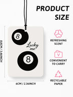 Dark Coquette Girly Car Air Freshener 4 Pcs, Retro Black Lucky 8 Ball Cheetah Hanging Air Freshener for Cars Closet Drawer Books, Preppy Cute Car Accessories Mirror Decor for Women
