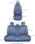 otoez Car Seat Covers Full Set, Blue Leather Seat Cover 5 Seat, Waterproof Automotive Front & Rear Seat Cushion Protector Full Coverage for Most Cars Sedens Trucks SUVs Vans (Blue)