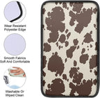 Dreaweet Brown Cow Print Auto Center Console Pad, Breathable Car Armrest Seat Box Cover Protector Universal Fit Cushion for Most Cars