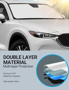 Proadsy 2026 Upgrade Windshield Sun Shade Custom Fit Mazda CX5 CX-5 2017-2025 2026 4-Layer Foldable Front Sunshade Protector Sun Visor Blocks UV Rays Keep Car Cooler