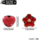 4PCS Car Air Vent Clips with Fragrance Pads, Cute Flower Car Air Fresheners Vents Clips Diamond Vent Clip Auto Interior Decor Charm Bling Auto Accessories Decoration for Women (Red)