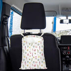 Floral Car Trash Bag Car Garbage Bag Hanging Cars Trash Can Spring Decor Waterproof Cars Back Seat Organizer for Vehicle Travelling Swimming Camping