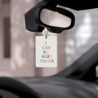 Inspirational Quote Car Air Freshener 4Pcs, Motivational Phrases Hanging Scents for Cars Closet Drawer Books，Uplifting Car Accessories Mirror Decor for women
