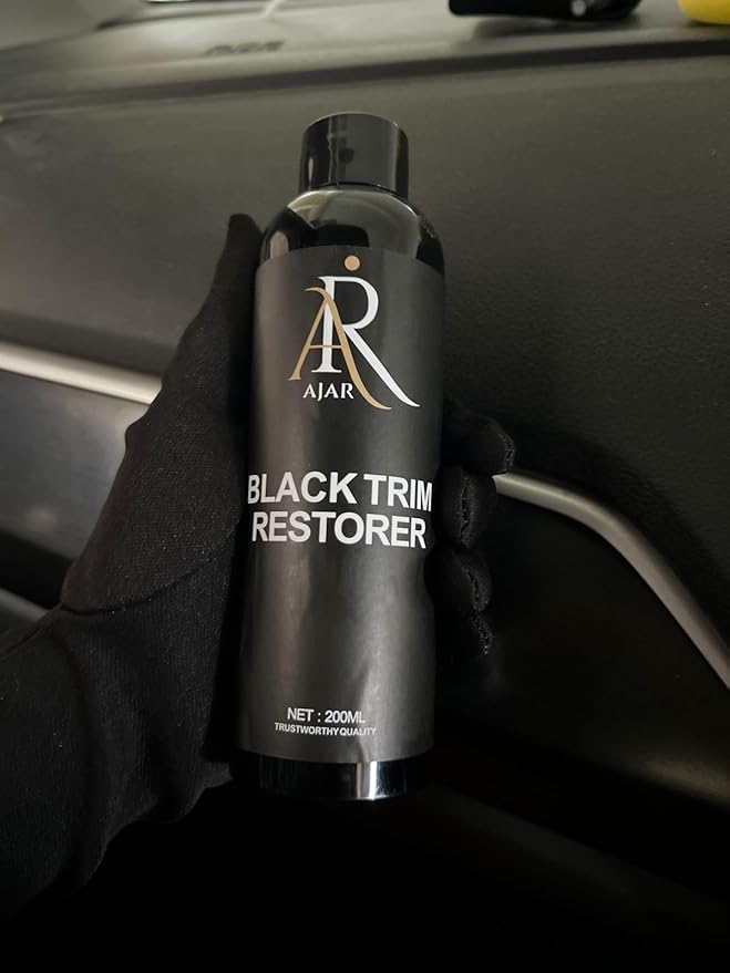 Black Trim Restorer,Plastic Restorer,Tire Shine,Unique Formula Restore a Finish to new Last for 8+Months-Protect Against UV Rays,Conceal Scratches,car Shiny Stuff,Faded Trim 6.7 Fl Oz Works in Second