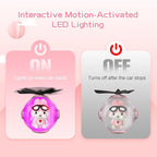 Pink Bunny Design Car Air Freshener with LED Lights & 4 Scented Pads – Light Fragrance, Decorative Auto Accessories