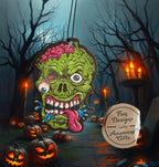 Cute Funny Fresh Fresheners 4 Pack Car Air Fresheners Scented with Premium Oils (Zombie Head)