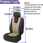 YoRise 2PCS Car Seat Covers, Comfortable Breathable Front Seat Covers, Highly Elastic Automotive Seat Protector Cover Accessories for RV, SUV, Truck, Sedan (Beige)