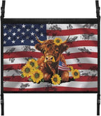 Cow USA Flag Car Roof Storage Bag Car Roof Seat Organizer Premium Car Seat Organizer One-Size-Fits Car Travel Accessories