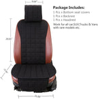 Suninbox Cooling Car Seat Covers,Cloth Seat Covers for Cars,Linen Car Seat Protector,Front Seat Only Universal Fits Most Automotive,Vans,SUVs,Trucks Black