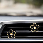 Frienda 6 Pcs Daisy Flower Air Vent Clip Accessories Air Conditioning Outlet Clip Car Air Freshener Dashboard Accessories Charm Car Inter Decor(2.5 cm, 3 cm, 3.3 cm,Black)