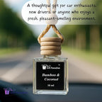 Gift Paradise® Bamboo & Coconut Car Air Freshener – Set of 3 (10 ml Each) – Long-Lasting Hanging Aromatherapy Diffuser for Car, Closet & Office – Clean Spa Scent – Velvet Gift Bag Included