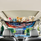Fire USA Flag Car Roof Storage Bag Car Organizer for Car Seat Multi-Purpose Car Bag Storage Box Organizer Pouch Pocket Can Hold Mobile Phone, Wallet, Glasses