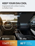 Proadsy for Kia EV6 2023 2024 2025 2026 Windshield Sun Shade 4-Layer Foldable Front Sunshade Protector Sun Visor Blocks UV Rays Keep Car Cooler