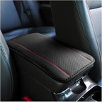 Ziciner Car Center Console Armrest Pad, PU Leather Waterproof Auto Armrest Seat Box Cover Protector, Universal 12.59x 7.24 Inch Vehicles Interior Accessories for Most Car SUV (Black & Pink)
