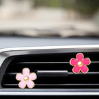 Frienda 6 Pcs Daisy Flower Air Vent Clip Accessories Air Conditioning Outlet Clip Car Air Freshener Dashboard Accessories Charm Car Inter Decor(3 cm, 3.3 cm,Red, Pink, Black)