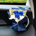 Mini Car Vent Clip Air Freshener, Aesthetic Floral Soap Rose Bouquet Diffuser Decor, Reusable Essential Oil Aroma Pad, Cute Car Accessories Gift for Women (Style F)