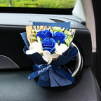 Mini Car Vent Clip Air Freshener, Aesthetic Floral Soap Rose Bouquet Diffuser Decor, Reusable Essential Oil Aroma Pad, Cute Car Accessories Gift for Women (Style F)