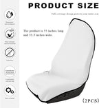 2PCS Car Towel Seat Cover, Waterproof Sweating Non-Slip Premium Soft Towel Carseat Protector, Universal Machine Washable Car Truck SUV Front Seat Cover for Gym Workout Beach Hiking (White)