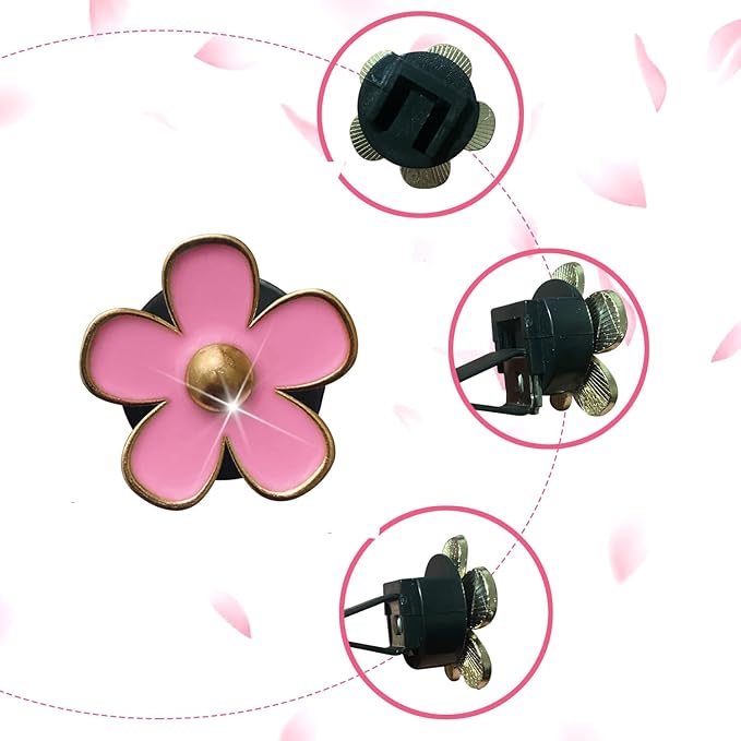Daisy Air Vent Clips, 6 Pcs Cute Flower Car AC Outlet Clip, Colorful Interior Charm Decor (Pink, Purple, White)