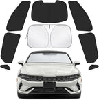 Car Window Shades for KIA K5 2021-2024 Accessories - Full Set 8PCS Side Window Sunshades with Memory Frame & Blackout Fabric, Privacy UV Shield for Camping/Travel
